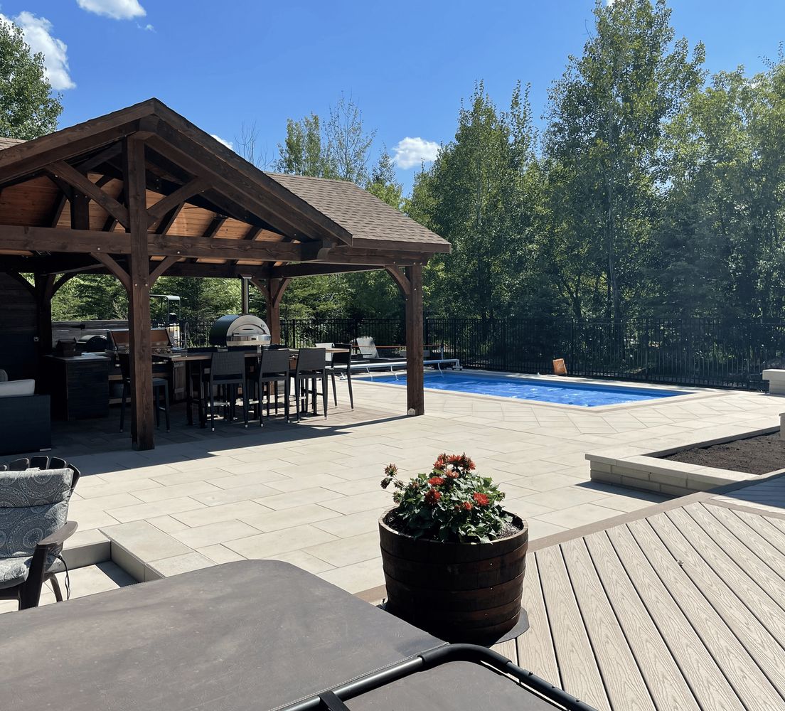 Front yard with landscaping and new stone work